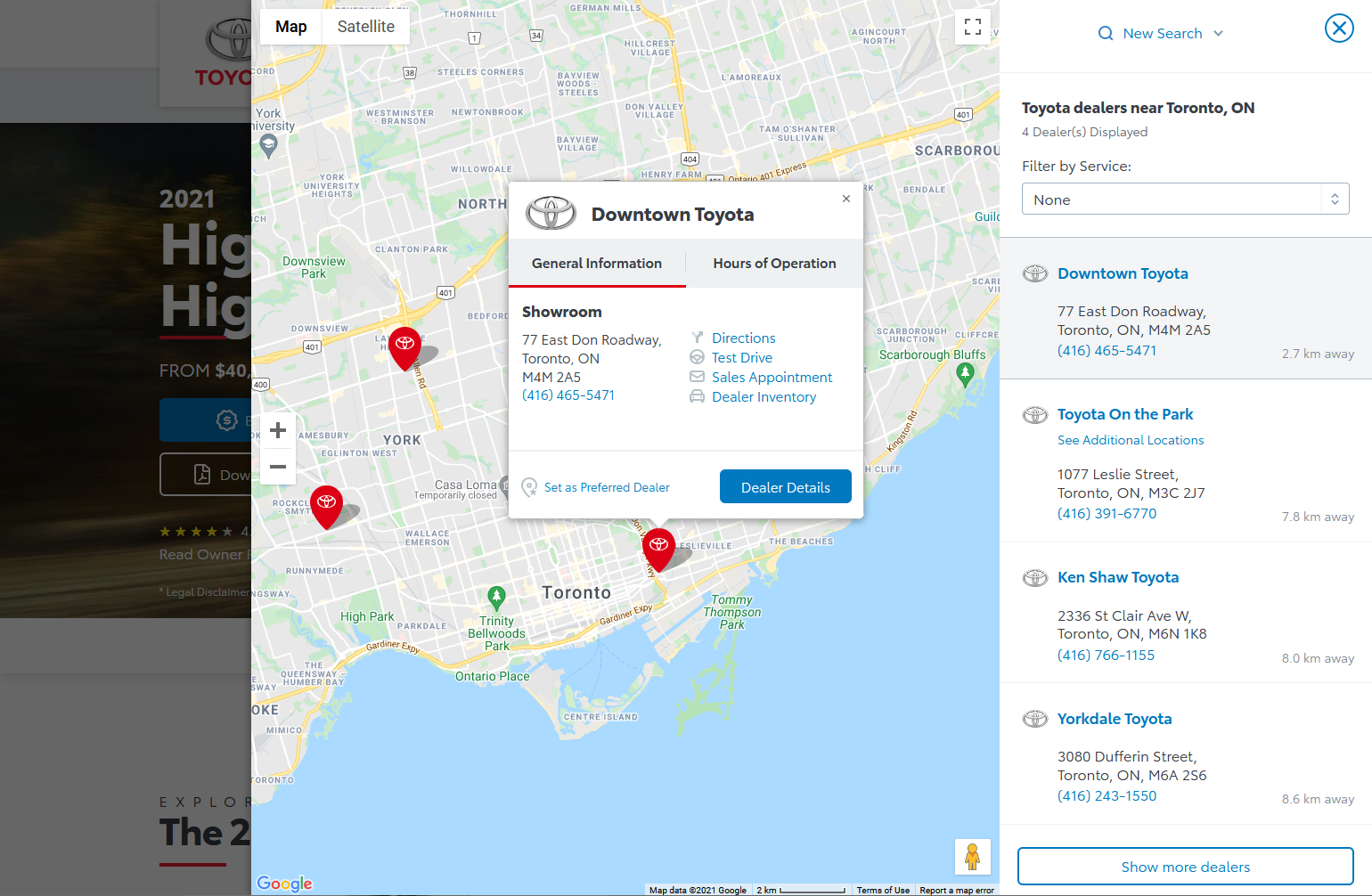 Toyota Canada Website